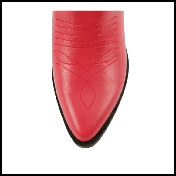 Women's Mid-Calf Western Boots with Pointed Toe and Side Zipper - Picture 5 of 5